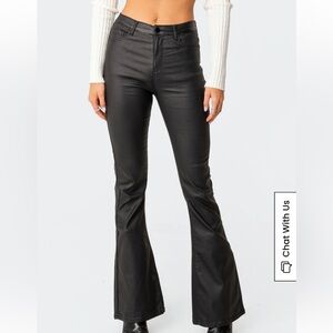Edikted Leather Flare Pants